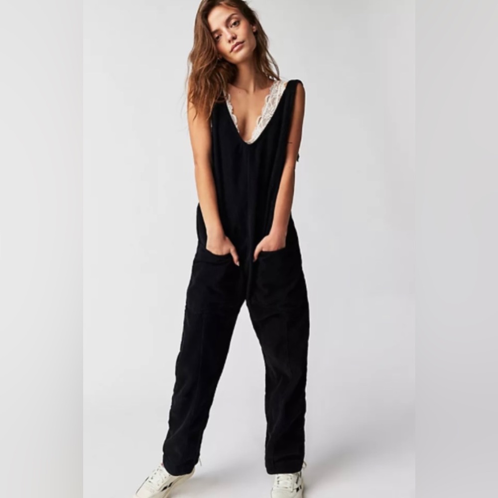 Free People High Roller Jumpsuit In Mineral Black We The Free